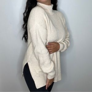 Abound mock neck knit sweater ivory sweater S